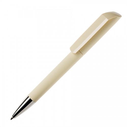 Ручка шариковая FLOW, покрытие soft touch, бежевый