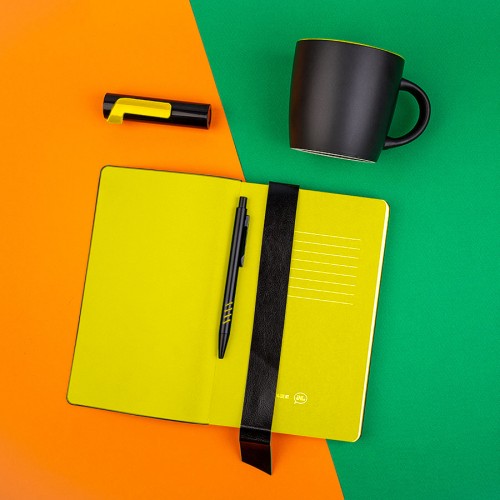 Набор подарочный BLACKEDITION:  кружка, блокнот, ручка, аккумулятор,  черный/желтый, черный, желтый