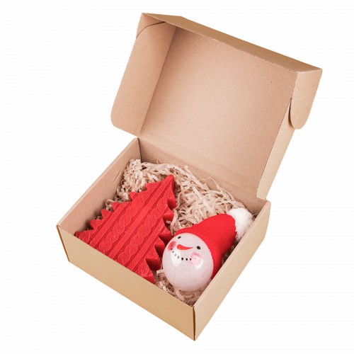 Подарочный набор WINTER SMILE: коробка, игрушка, свеча., белый, красный