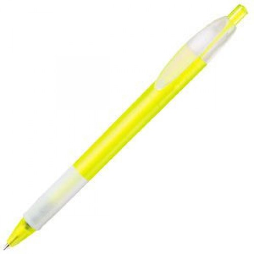 X-1 FROST GRIP, ручка шариковая, фростированный желтый/белый, пластик, желтый, белый