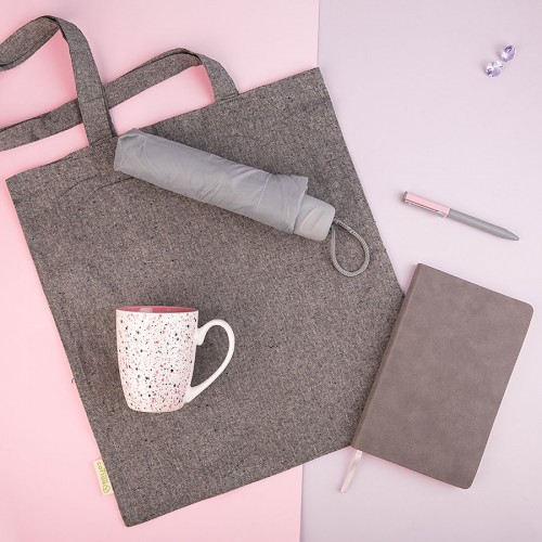 Набор подарочный DUSTYROSE: кружка, ручка, зонт, бизнес-блокнот, сумка, серый/розовый, серый, розовый