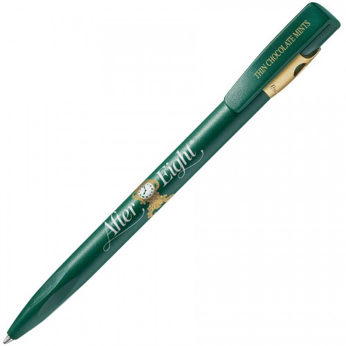 KIKI FROST GOLD, ручка шариковая, зеленый/золотистый, пластик, зеленый, золотистый