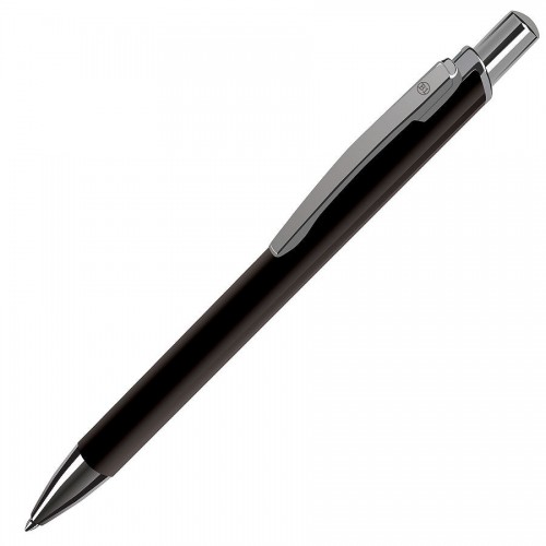 WORK, ручка шариковая, черный/хром, черный, серебристый