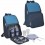 Набор для пикника на 4 персоны в рюкзаке 'Поход': термоотсек, столовые приборы, тарелки, стаканы и салфетки, синий