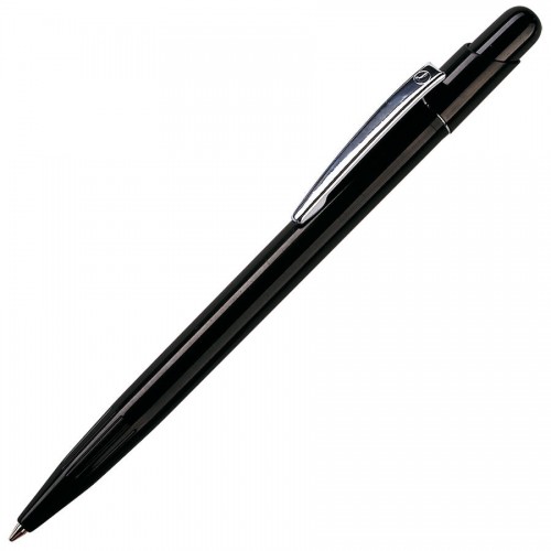 MIR, ручка шариковая с серебристым клипом, черный, пластик/металл, черный, серебристый
