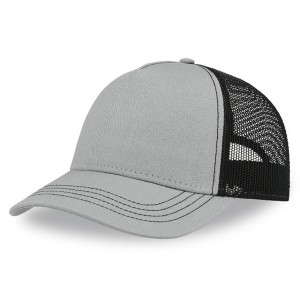 Бейсболка RAPPER CANVAS, 5 клиньев, пластиковая застёжка, серый, черный