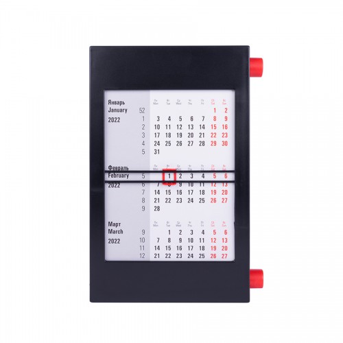 Календарь настольный на 2 года, красный, черный
