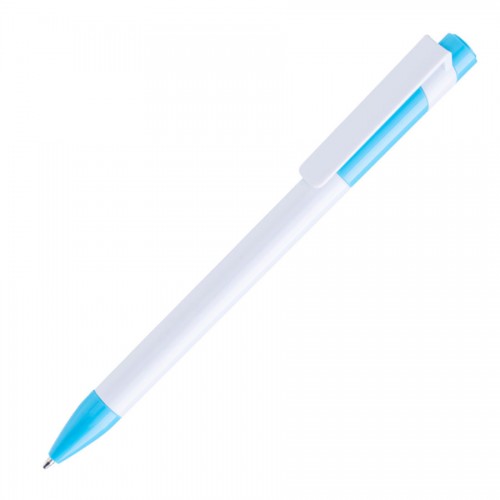 Ручка шариковая MAVA,  белый/голубой, пластик, белый, голубой