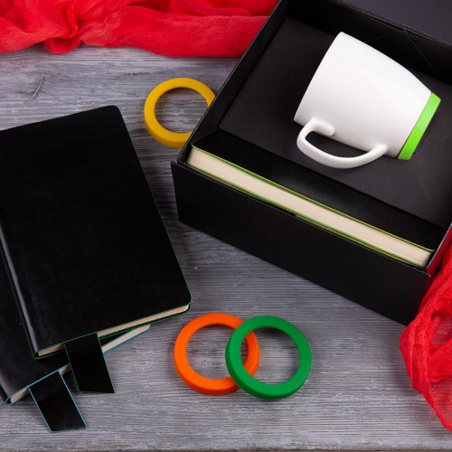 Набор подарочный SMART TALK: бизнес-блокнот, кружка, коробка, светло-зеленый, лаймовый