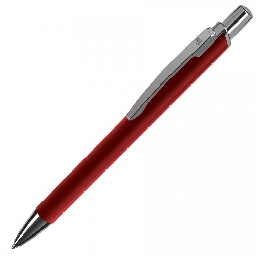 WORK, ручка шариковая, красный/хром, красный, серебристый