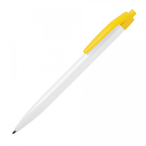 N8, ручка шариковая, белый/желтый, пластик, белый, желтый