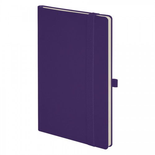 Бизнес-блокнот 'Gracy', 130х210 мм, фиолет., кремовая бумага, гибкая обложка, в линейку, на резинке, фиолетовый