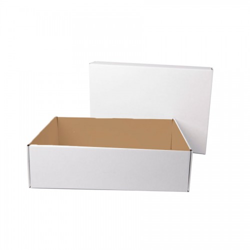Коробка подарочная с лентой белой атласной, белый/бурый, коричневый