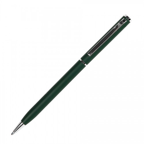 SLIM, ручка шариковая, зеленый/хром, металл, зеленый, серебристый
