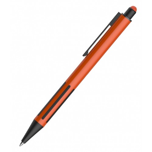 Ручка шариковая со стилусом IMPRESS TOUCH, прорезиненный грип, оранжевый