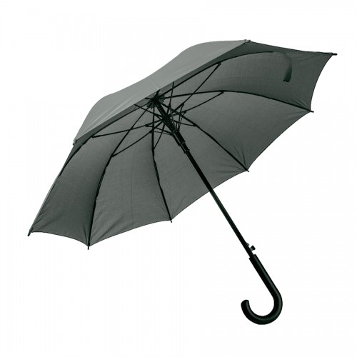 Зонт-трость ANTI WIND, пластиковая ручка, полуавтомат, темно-серый