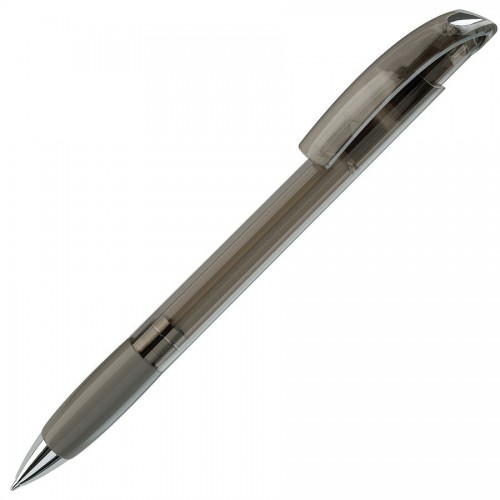 NOVE LX, ручка шариковая с грипом, прозрачный серый/хром, пластик, серый, серебристый