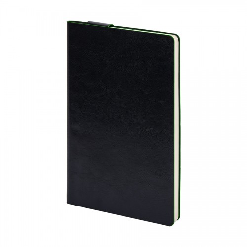 Бизнес-блокнот 'Trendi', 130*210 мм, черно-зеленый, мягкая обложка, в линейку, черный, зеленый