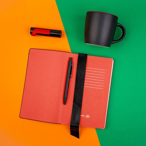 Набор подарочный BLACKEDITION:  кружка, блокнот, ручка, аккумулятор,  черный/красный, черный, красный