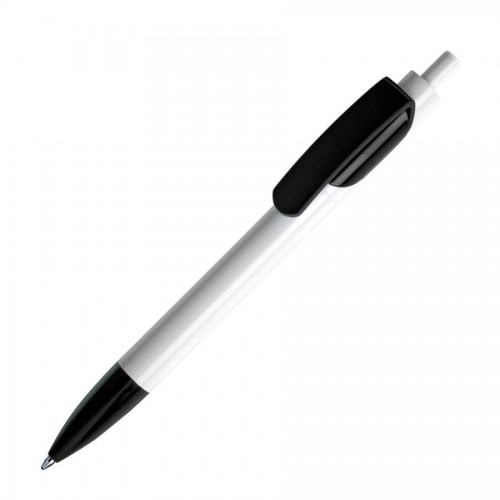 TRIS, ручка шариковая, белый/черный, пластик, черный, белый