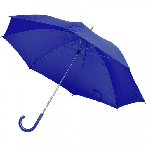 Зонт-трость с пластиковой ручкой, механический, синий