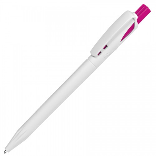 Ручка шариковая TWIN WHITE, белый/розовый, пластик, белый, розовый