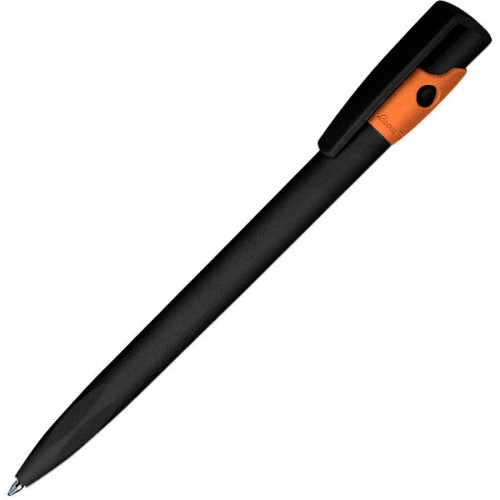 Ручка шариковая KIKI ECOLINE, черный/оранжевый, экопластик, черный, оранжевый