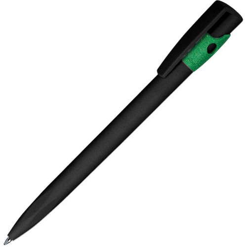 Ручка шариковая KIKI ECOLINE, черный/зеленый, экопластик, черный, зеленый
