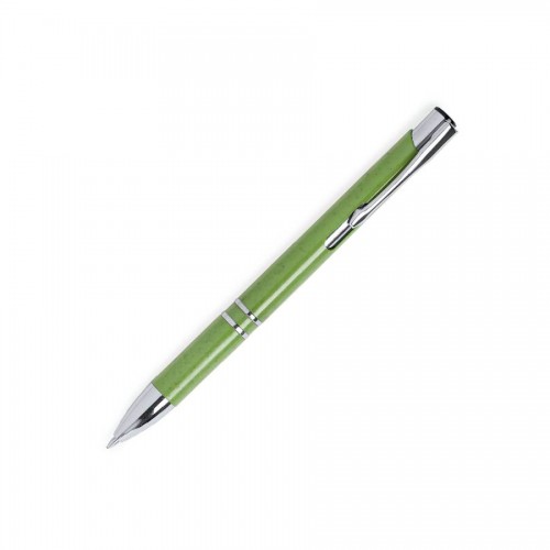 Ручка шариковая NUKOT, зеленый;  пластик со стружкой пшеничной соломы, хром; синие чернила