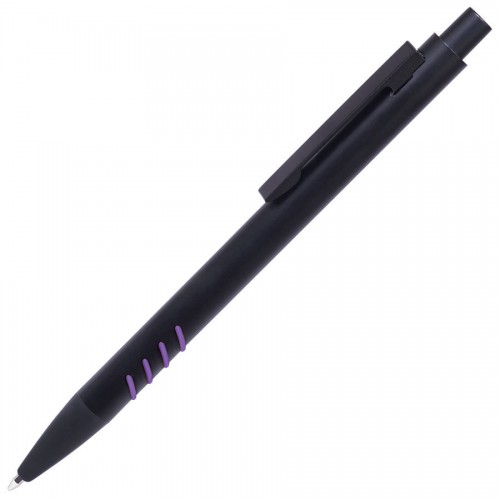 TATTOO, ручка шариковая, черный с фиолетовыми вставками grip, металл, черный, фиолетовый