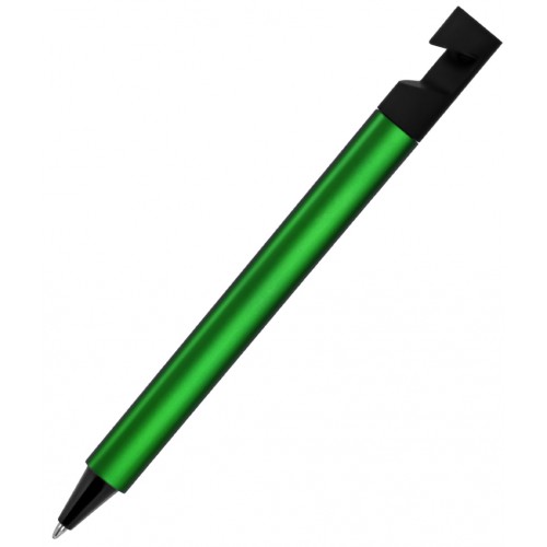 Ручка шариковая N5 с подставкой для смартфона, зеленый