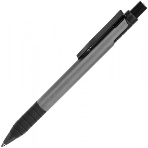 TOWER, ручка шариковая с грипом, темно-серый/черный, графит, черный