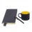 Подарочный набор DAILY COLOR: кружка, бизнес-блокнот, ручка с флешкой 4 ГБ, черный/желтый, черный, желтый