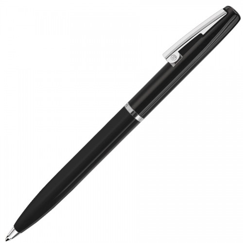Ручка шариковая CLICKER, черный, серебристый