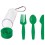 Набор 'Pocket':ложка,вилка,нож в футляре с карабином, зеленый