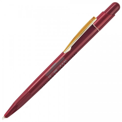 MIR, ручка шариковая с золотистым клипом, бордо, пластик/металл, бордовый, золотистый