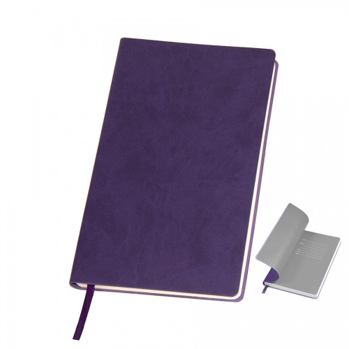 Бизнес-блокнот 'Funky' А5, фиолетовый с  серым форзацем, мягкая обложка, в линейку, фиолетовый, серый
