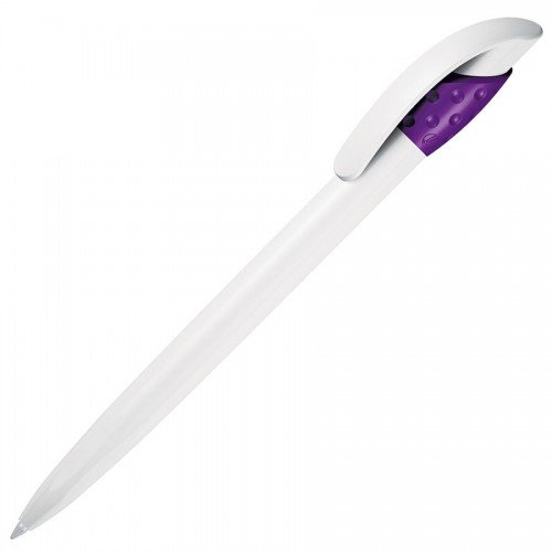 GOLF WHITE, ручка шариковая, бело-фиолетовый, пластик, белый, фиолетовый