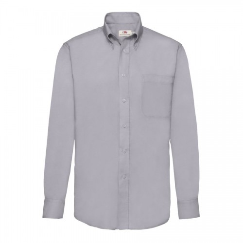Рубашка 'Long Sleeve Oxford Shirt', L, серый