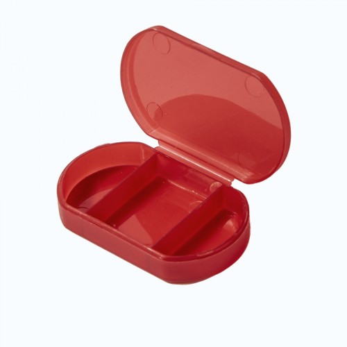 Витаминница TRIZONE, 3 отсека; 6 x 1.3 x 3.9 см; пластик, красная, красный