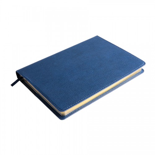 Ежедневник недатированный портфолио Mark, формат А5, кремовый блок, золотой срез, тёмно-синий