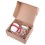 Подарочный набор SURE: наушники, зарядное устройство, термокружка, украшение,  коробка, стружка, белый, красный