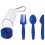 Набор 'Pocket':ложка,вилка,нож в футляре с карабином, синий