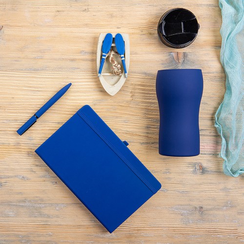 Набор подарочный SILKYWAY: термокружка, блокнот, ручка, темно-синий
