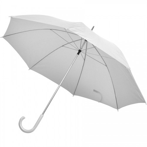 Зонт-трость с пластиковой ручкой, механический, белый