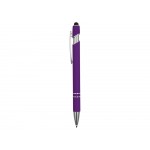 Ручка металлическая soft-touch шариковая со стилусом Sway, фиолетовый/серебристый