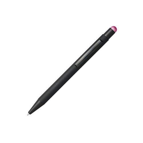 Резиновая шариковая ручка-стилус Dax, черный/розовый