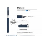 Ручка пластиковая шариковая Monaco, 0,5мм, синие чернила, темно-синий navy/серебристый