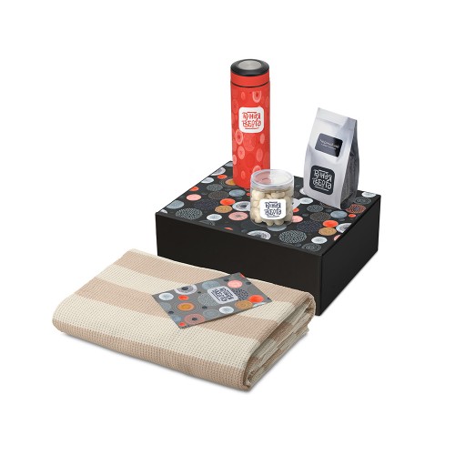 Подарочный набор Re:y. Warm с пледом, термосом и чаем