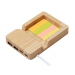 USB хаб Memo, 2*USB, 2*Type C, бамбук